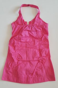 Halterjurk roze/wit mt. 14