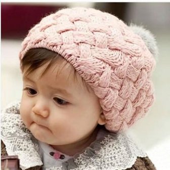 Baby/kinderen gebreide beanie/baret